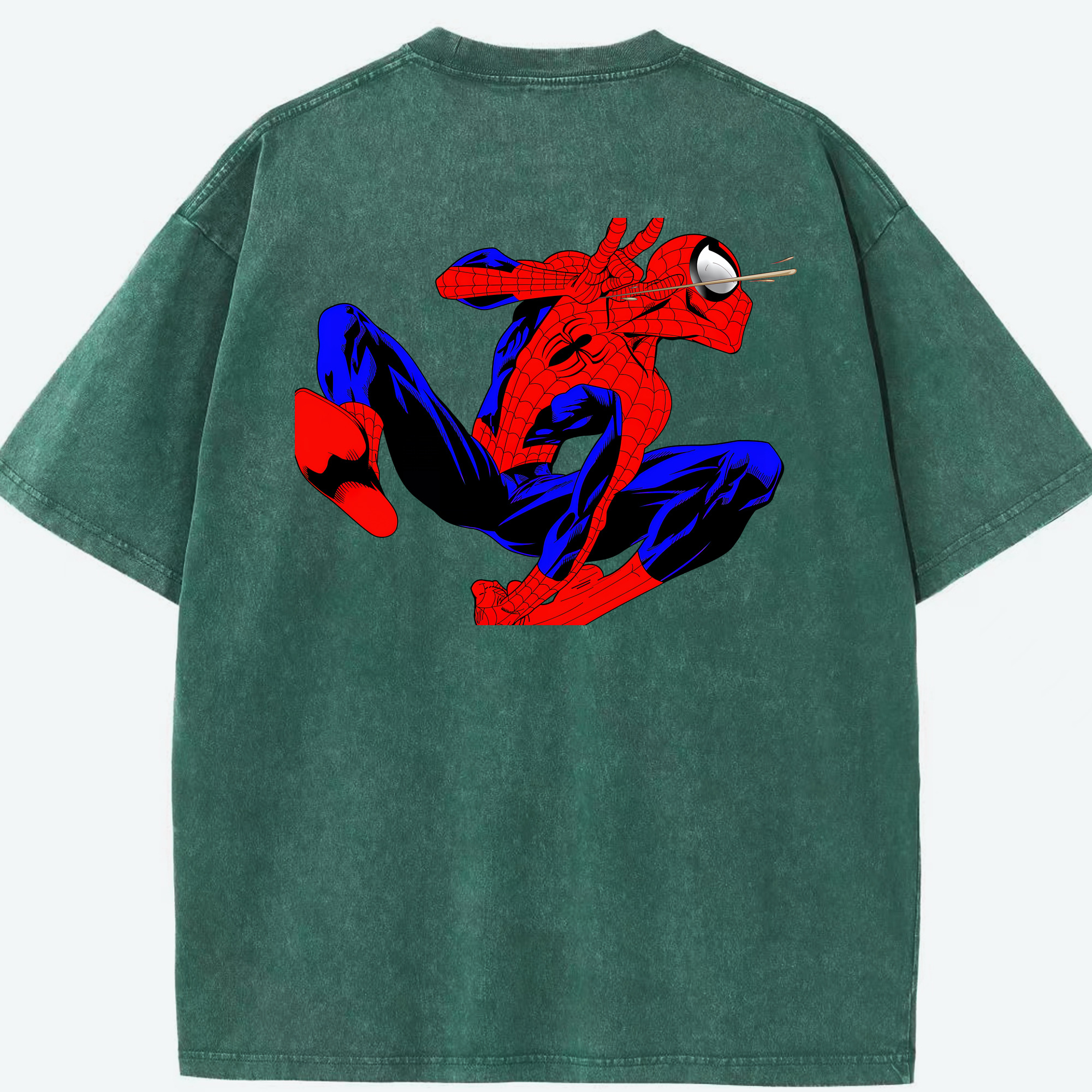 （画像用） Spider Man スパイダーマン 綿100% ヴィンテージ風 半袖Tシャツ（背面プリント）